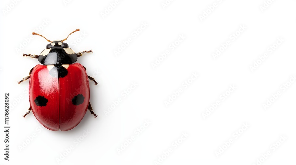 Isolated Red Ladybug on White Background Isolated Red Ladybug on White Background