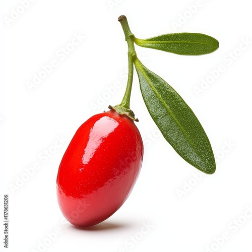Juicy Red Goji Berry Isolated on White Background