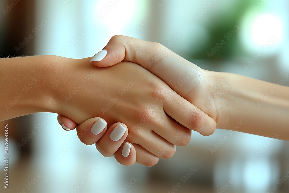 Two Women Shake Hands Showing Unity and Agreement Two Women Shake Hands Showing Unity and Agreement