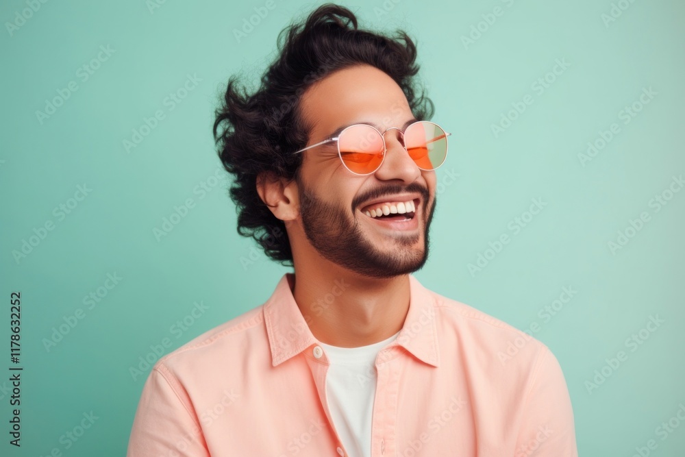 Hispanic men laughing glasses adult. Hispanic men laughing glasses adult.