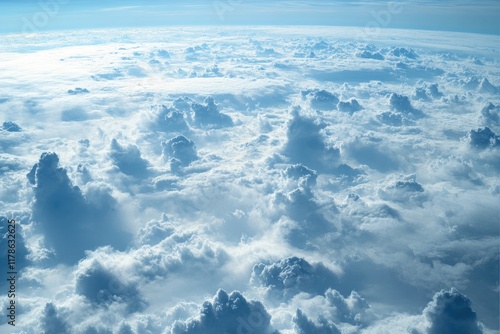 Detailed Closeup of Fluffy Grey Clouds in a Vast Sky, Capturing the Mood of an Overcast Day