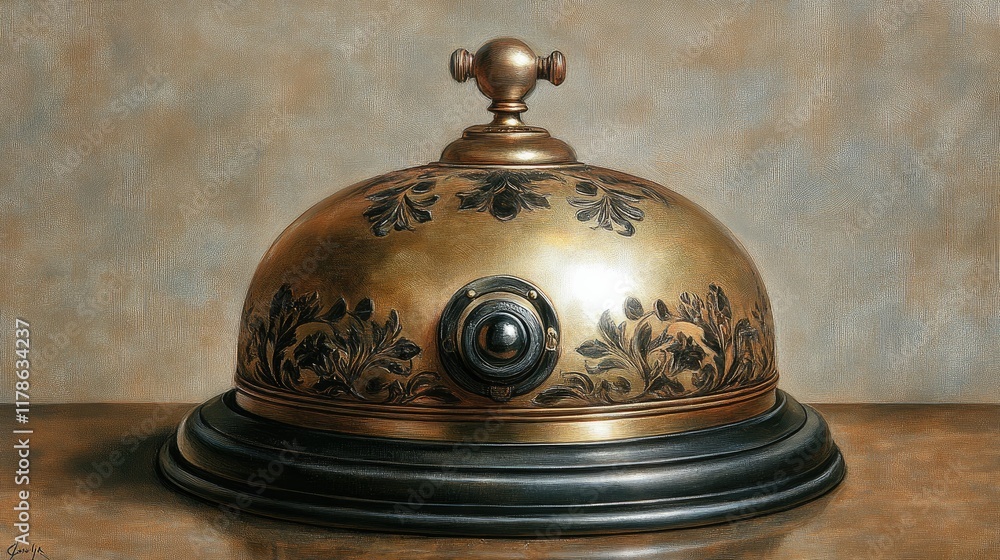 Ornate Gilded Dome Shaped Decorative Bell Ornate Gilded Dome Shaped Decorative Bell