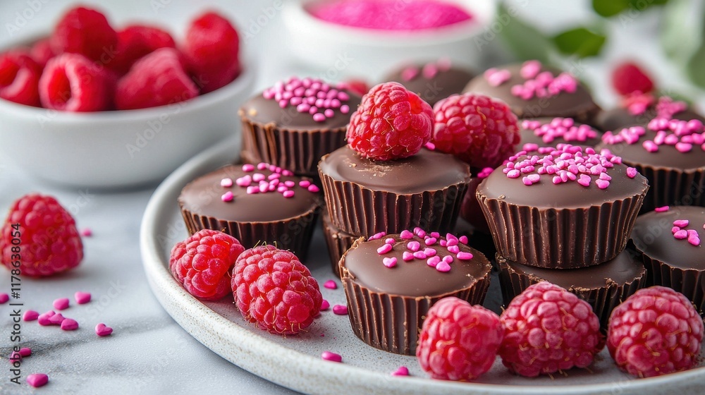 Festive Chocolate and Raspberry Cupcakes for Valentine s Day Festive Chocolate and Raspberry Cupcakes for Valentine s Day