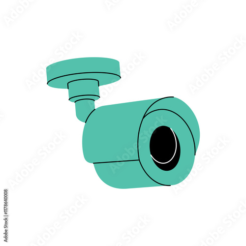 Video spy camera. Security surveillance system. Vector illustration