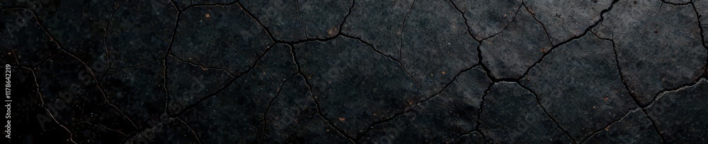 Obraz premium Deep black texture with distressed, cracked surface , rock, shadow