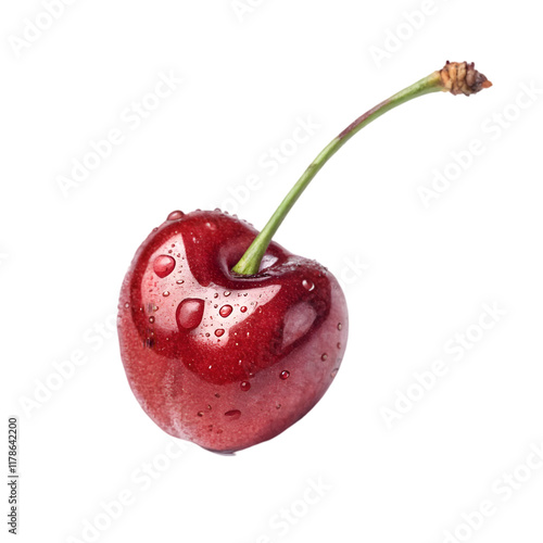 A cherry On white background