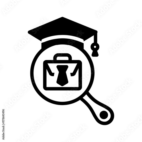Vector solid black icon for Job seeker