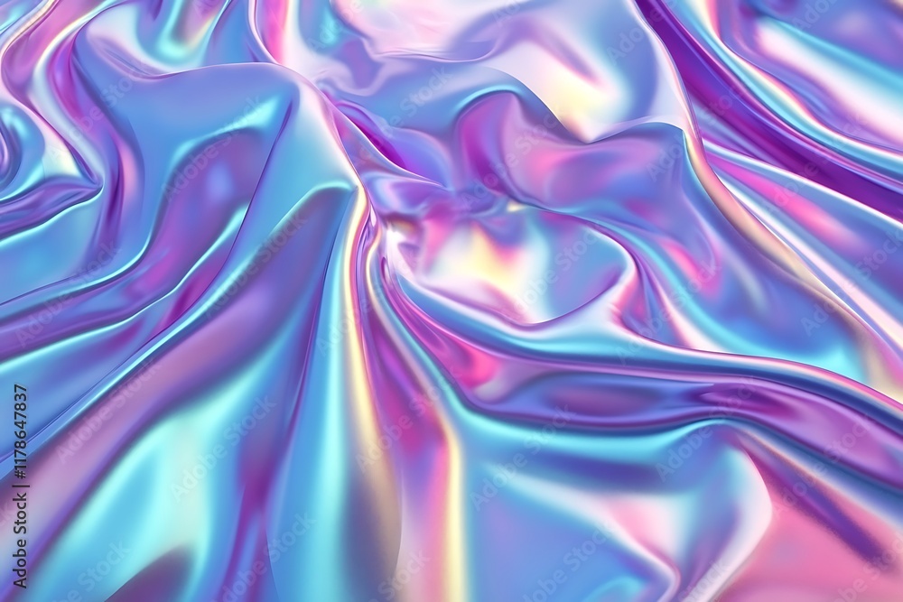 3d render Metallic liquid background. Abstract neon texture. Rainbow 3d holographic foil. Wavy glossy surface in blue and purple colors Background 3d render Metallic liquid background. Abstract neon texture. Rainbow 3d holographic foil. Wavy glossy surface in blue and purple colors Background