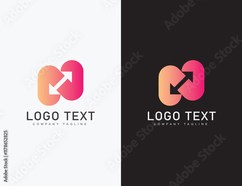 Gradient N logo with elegant luxury fashion logotype