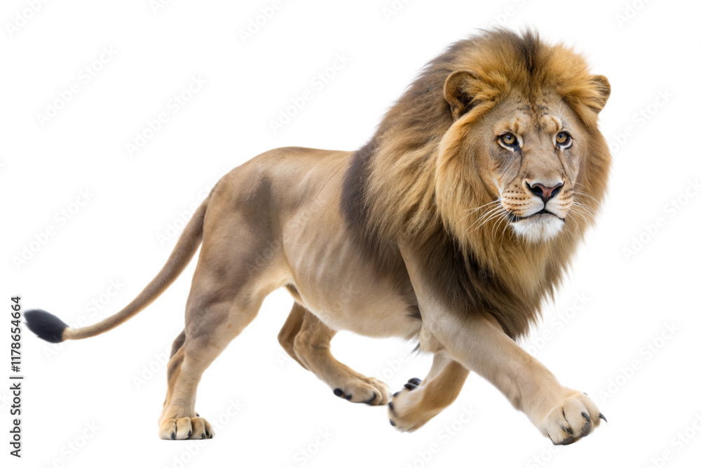 Obraz premium Majestic Male Lion Walking