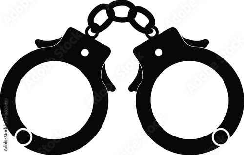 handcuff silhouette vector, handcuff icon vector illustration