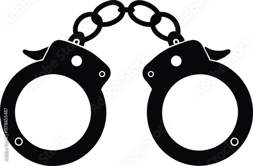 handcuff silhouette vector, handcuff icon vector illustration