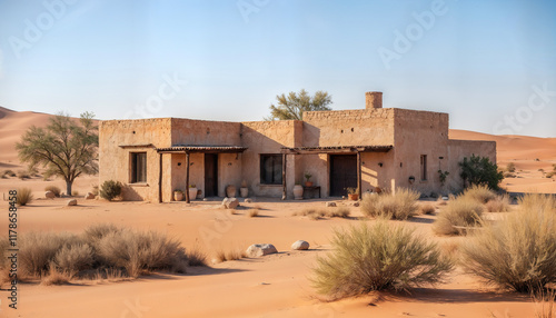 houses in the desert Generative AI	