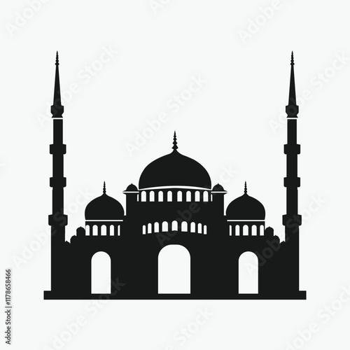 Islamic Mosque Silhouette Graphic: High-Quality Design Asset