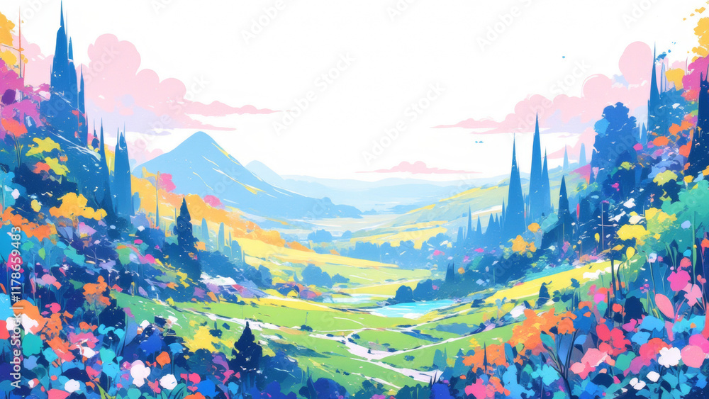 Fototapeta premium anime wallpaper abstract illustration background