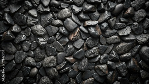 Dark rock texture with a black stone background, perfect for sleek design and web banners. photo