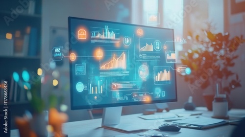 Wallpaper Mural Business Goals and Strategies Visualization on Computer Screen Torontodigital.ca