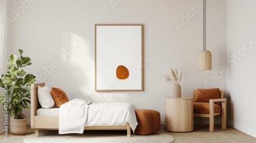 3D Rendering of a Modern Frame Mockup Showcasing a Stylish Design for Creative Projects photo