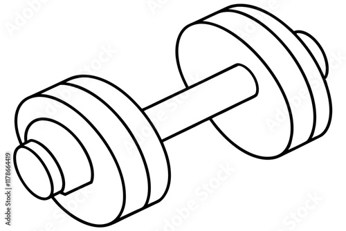 Dumbbells Over White Background - Fitness Vector Illustration SVG