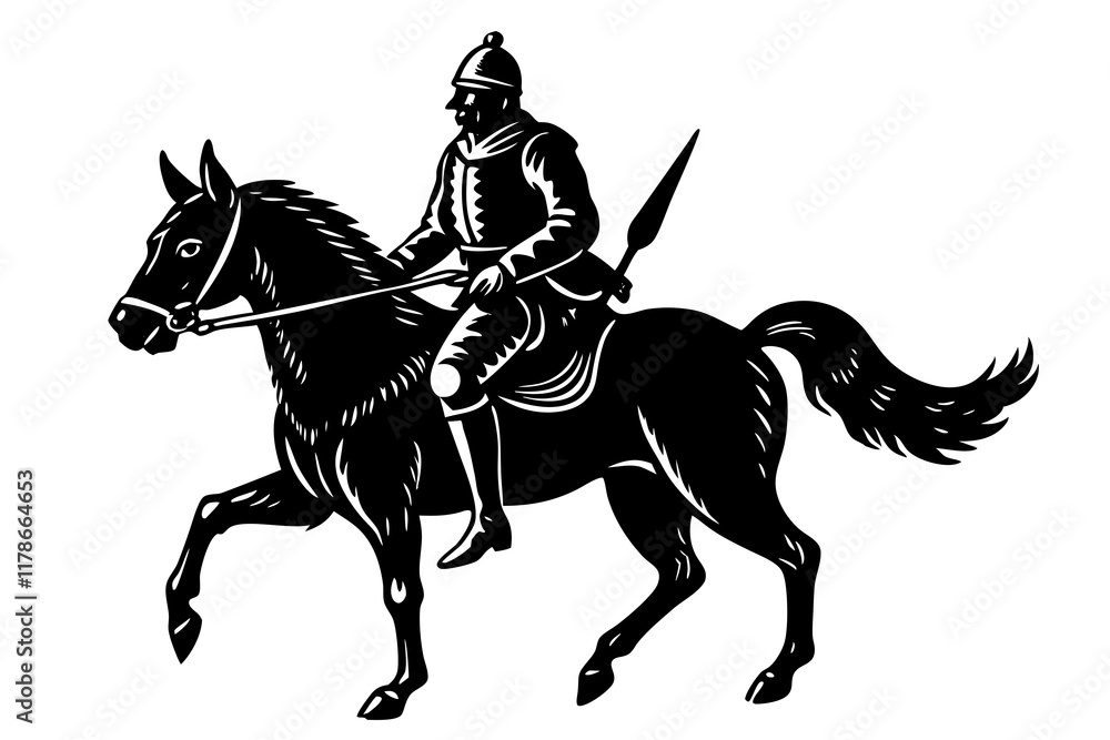 Light Cavalry Riding on Dog - Dynamic Battle Scene Light Cavalry Riding on Dog - Dynamic Battle Scene