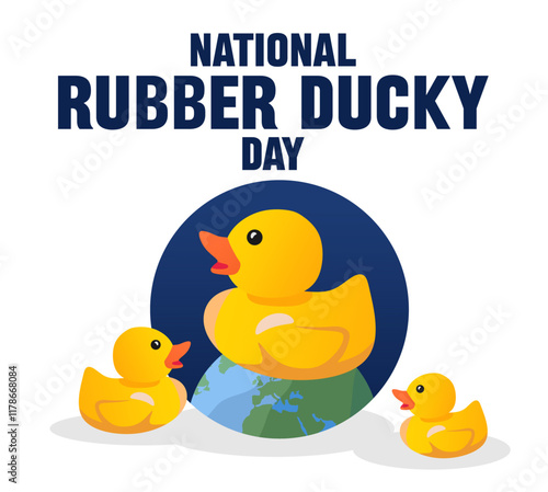 national rubber ducky day with cute ducks