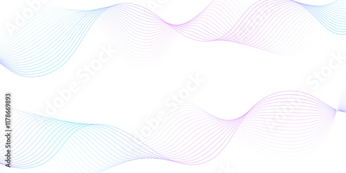 White wave curve lines banner background design. Abstract soft wave lines dynamic flowing purple and blue isolated background. Vector Illustration of the pink pattern of lines. stripes on white.