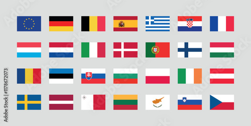 Wallpaper Mural Flag of All European Union member countries. European Union countries flag Bundle. Torontodigital.ca