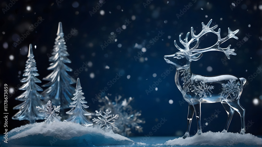 Crystal Reindeer in Winter Wonderland Crystal Reindeer in Winter Wonderland