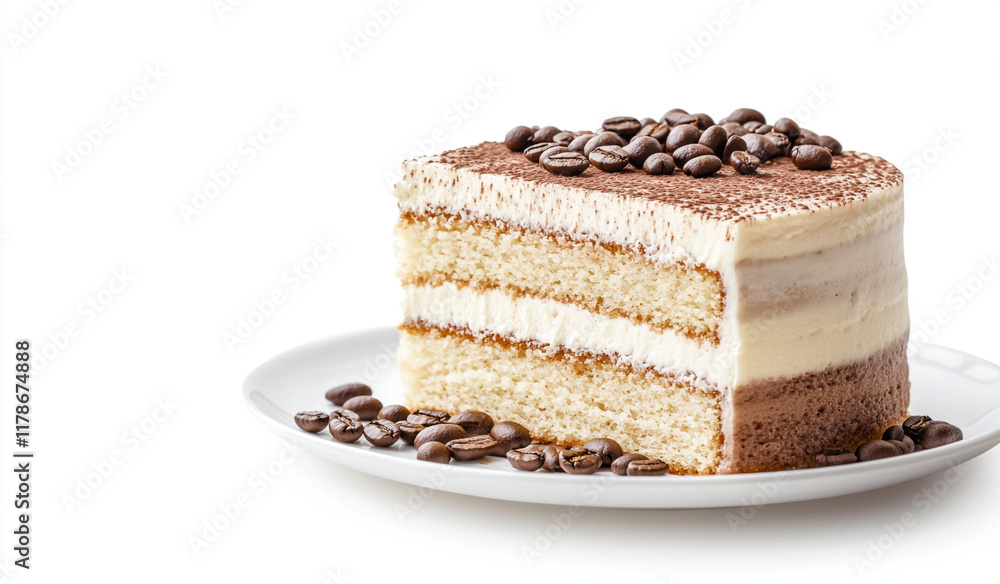 Two-toned layered cake on a plate Two-toned layered cake on a plate