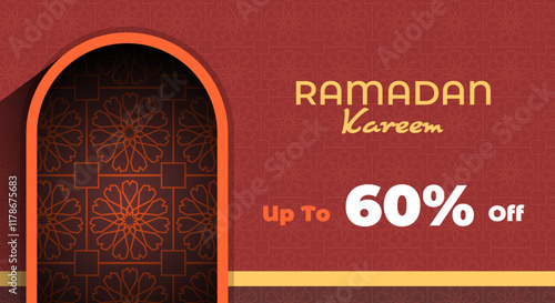 Ramadan Kareem design background. Template for sales promotions at Muslim event celebrations