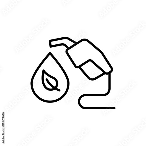 Biofuel outline icons, minimalist vector illustration ,simple transparent graphic element .Isolated on white background