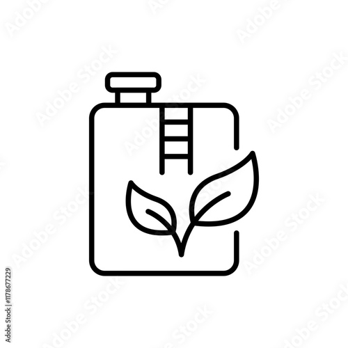 Biofuel outline icons, minimalist vector illustration ,simple transparent graphic element .Isolated on white background