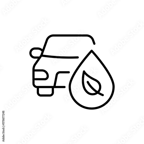 Biofuel outline icons, minimalist vector illustration ,simple transparent graphic element .Isolated on white background
