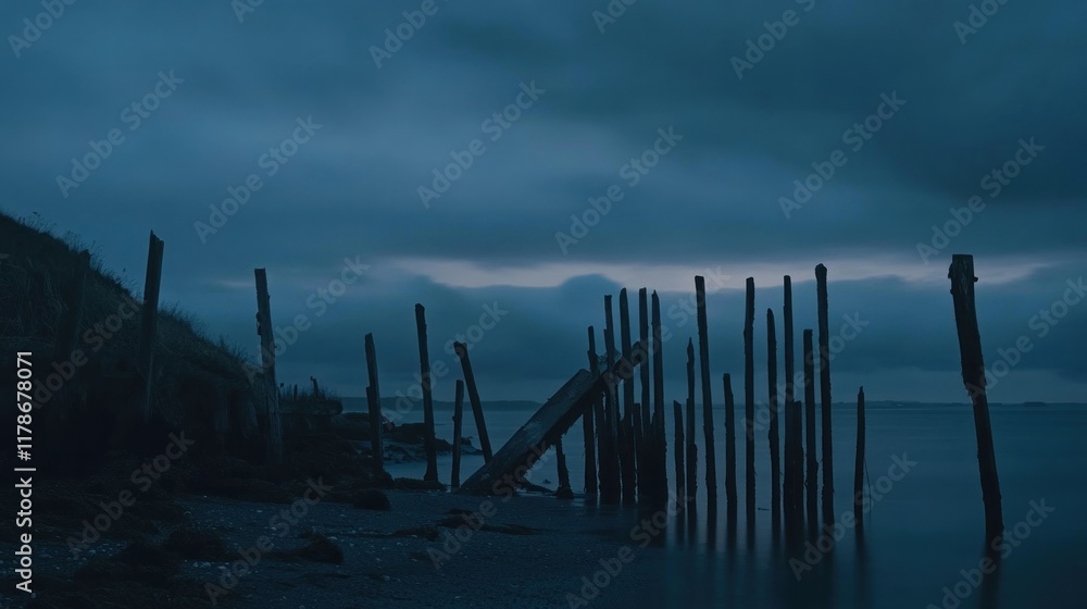 Twilight Serenity: A Solitary Pier at Dusk Twilight Serenity: A Solitary Pier at Dusk