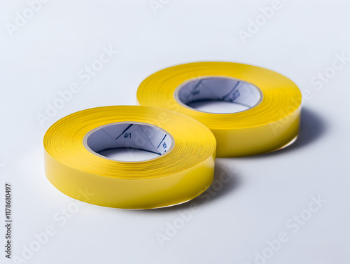 Radiation hazard tape, isolated, bold and noticeable safety marker. isolated on white background photo