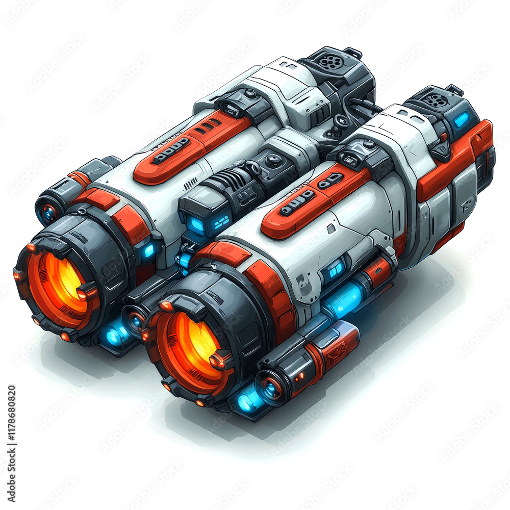Futuristic Sci-Fi Engine: A Detailed Look at a Cyberpunk Spaceship Power Source Futuristic Sci-Fi Engine: A Detailed Look at a Cyberpunk Spaceship Power Source