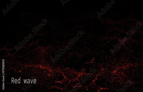 Isolated illustration of red shade, wavy tinsel fog, design element.