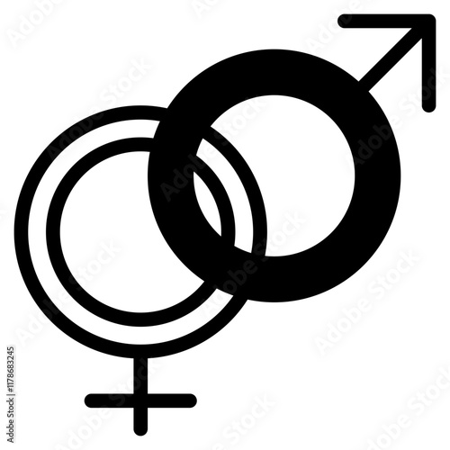 genders icon with mixed style. Suitable for website design, logo, app, UI and etc. Based on the size of the icon in general, so it can be reduced.