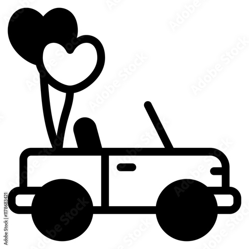wedding car icon with mixed style. Suitable for website design, logo, app, UI and etc. Based on the size of the icon in general, so it can be reduced.