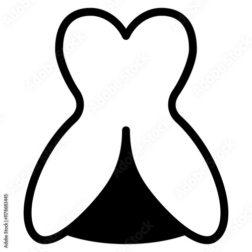 wedding dress icon with mixed style. Suitable for website design, logo, app, UI and etc. Based on the size of the icon in general, so it can be reduced.