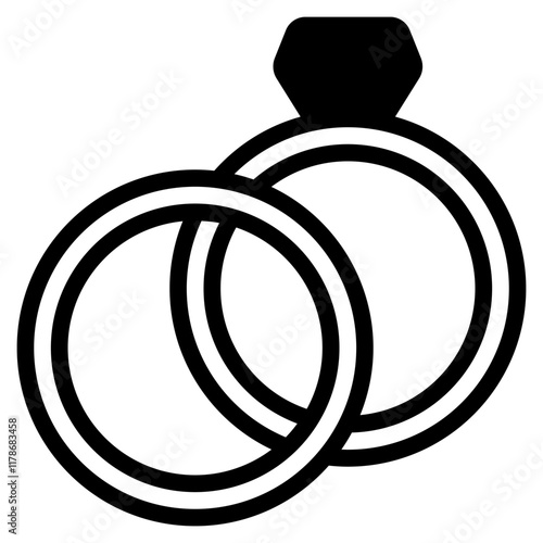 wedding rings icon with mixed style. Suitable for website design, logo, app, UI and etc. Based on the size of the icon in general, so it can be reduced.