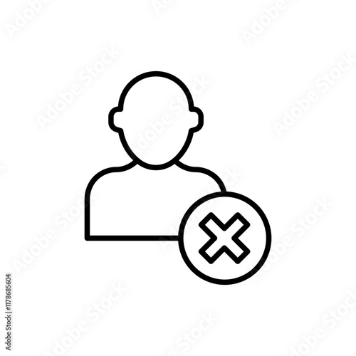 User Blacklist outline icons, minimalist vector illustration ,simple transparent graphic element .Isolated on white background