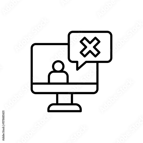 User Blacklist outline icons, minimalist vector illustration ,simple transparent graphic element .Isolated on white background