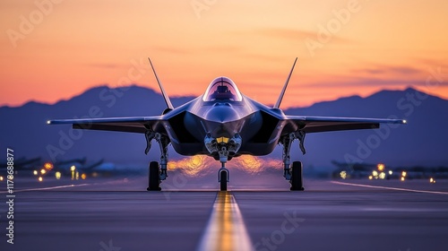Wallpaper Mural F-35 Lightning II Stealth Fighter Jet at Sunset Torontodigital.ca