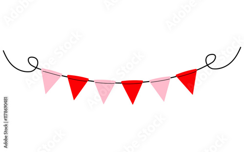 Colorful bunting decoration for festive events and celebrations in cheerful colors