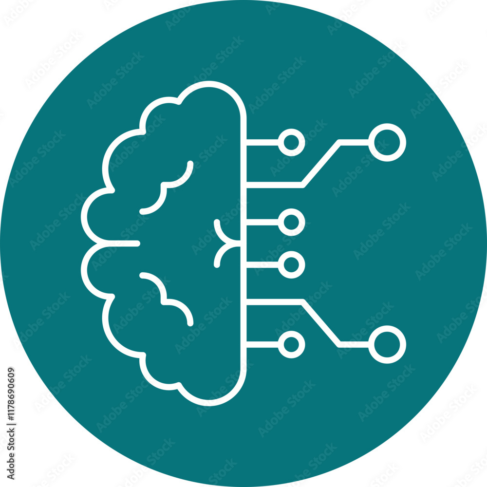 Artificial Intelligence icon single vector illustration Artificial Intelligence icon single vector illustration