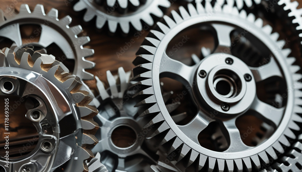 Interlocking Metal Gears Precisely Engineered Components Interlocking Metal Gears Precisely Engineered Components