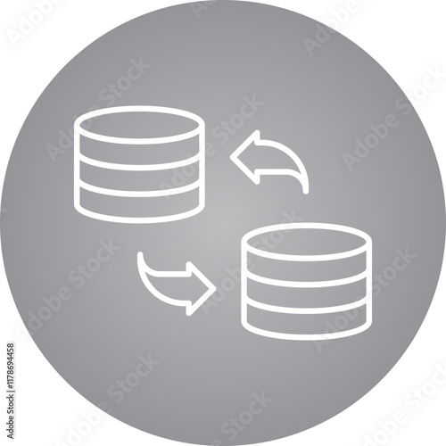 Data Exchange icon single vector illustration