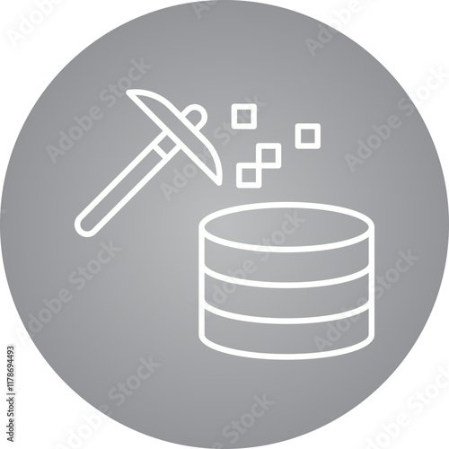 Data Mining icon single vector illustration