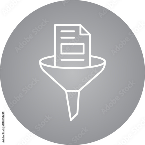 Data Filter icon single vector illustration